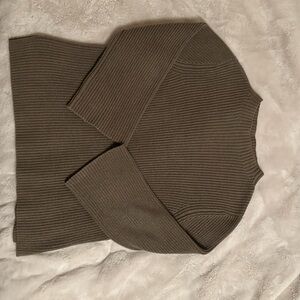 Olive colour mock turtleneck by Bare Knitwear